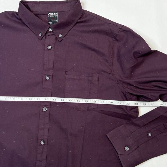 Oakley Shirt Mens XL Purple Splatter Paint Factory Pilot Button Up Lng Sleve NEW - Picture 9 of 13